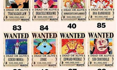 海贼王七武海赏金价值_海贼王七武海赏金令